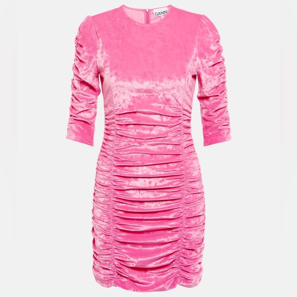 GANNI
Ruched velvet minidress‎ size 40 - Picture 2 of 8